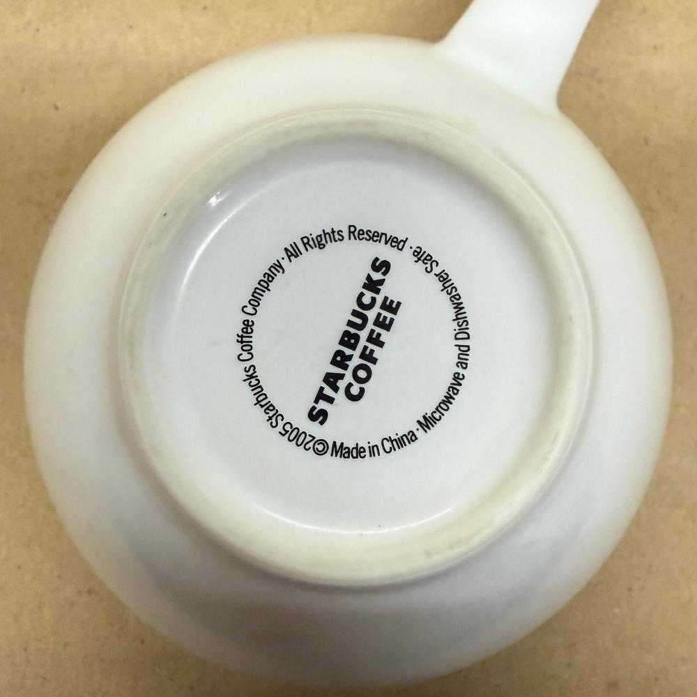 Starbucks Matte White with Green Pattern Interior Mug-2005